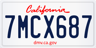 CA license plate 7MCX687