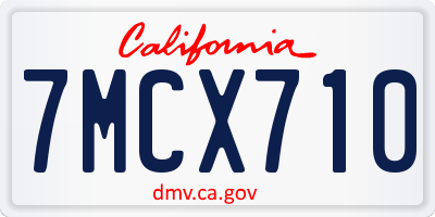 CA license plate 7MCX710