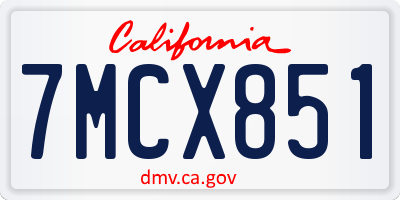 CA license plate 7MCX851
