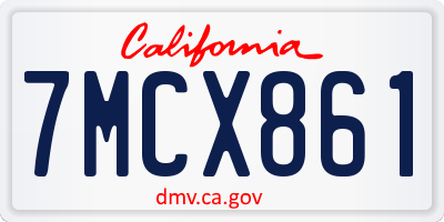 CA license plate 7MCX861