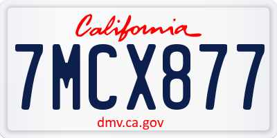 CA license plate 7MCX877