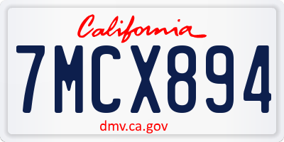 CA license plate 7MCX894