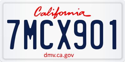 CA license plate 7MCX901