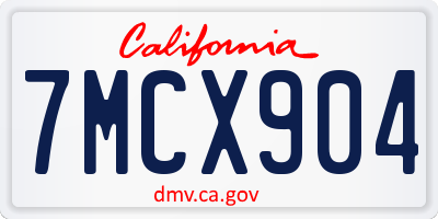 CA license plate 7MCX904