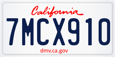 CA license plate 7MCX910