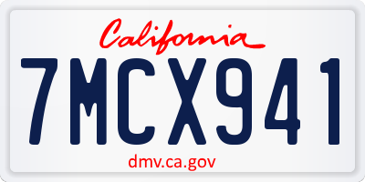 CA license plate 7MCX941
