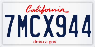 CA license plate 7MCX944