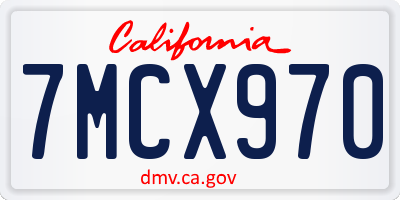 CA license plate 7MCX970