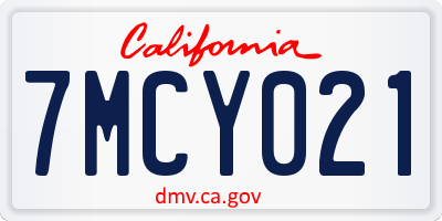CA license plate 7MCY021