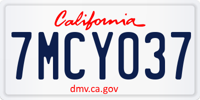 CA license plate 7MCY037