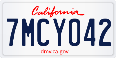 CA license plate 7MCY042