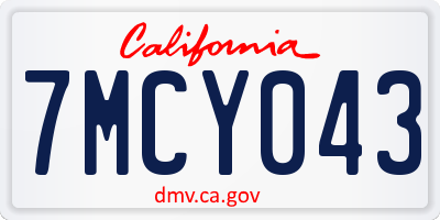 CA license plate 7MCY043