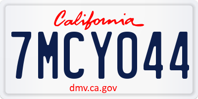 CA license plate 7MCY044