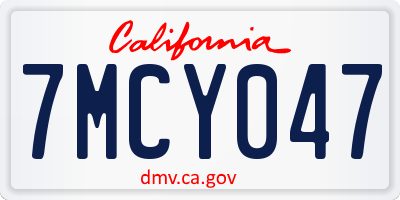 CA license plate 7MCY047