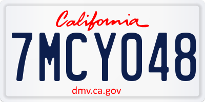 CA license plate 7MCY048