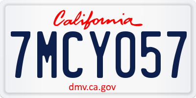 CA license plate 7MCY057