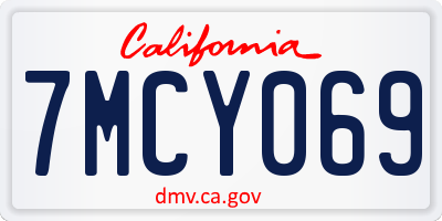CA license plate 7MCY069