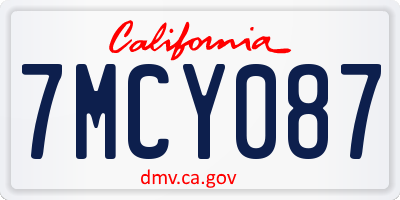 CA license plate 7MCY087