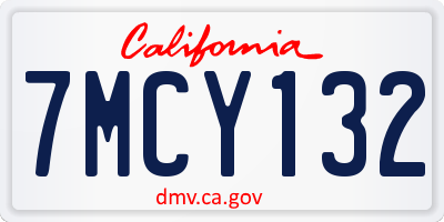 CA license plate 7MCY132