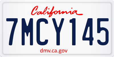 CA license plate 7MCY145