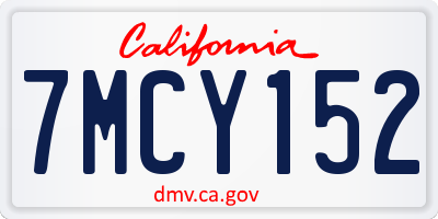 CA license plate 7MCY152