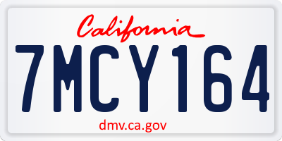 CA license plate 7MCY164