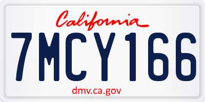 CA license plate 7MCY166