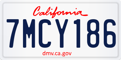 CA license plate 7MCY186