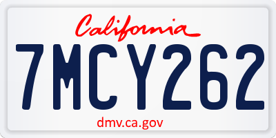 CA license plate 7MCY262