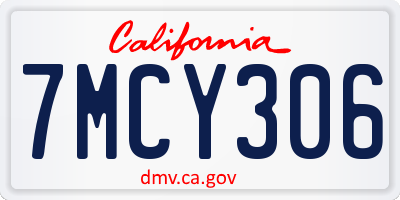 CA license plate 7MCY306