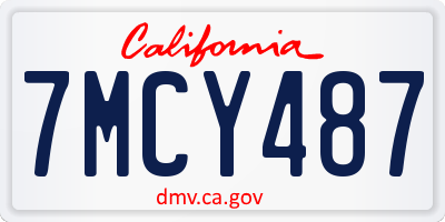 CA license plate 7MCY487