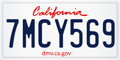CA license plate 7MCY569