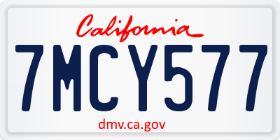 CA license plate 7MCY577