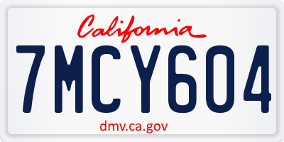 CA license plate 7MCY604