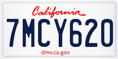 CA license plate 7MCY620