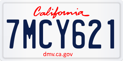 CA license plate 7MCY621