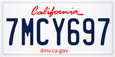 CA license plate 7MCY697