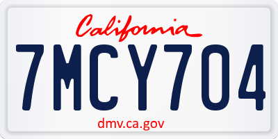 CA license plate 7MCY704