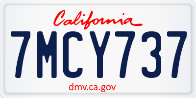 CA license plate 7MCY737
