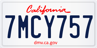 CA license plate 7MCY757