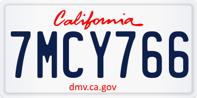 CA license plate 7MCY766