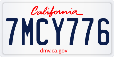CA license plate 7MCY776