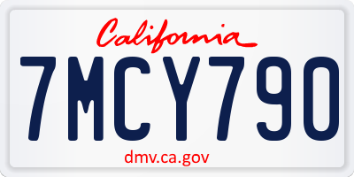 CA license plate 7MCY790