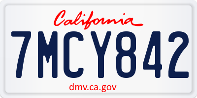 CA license plate 7MCY842