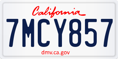 CA license plate 7MCY857