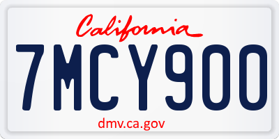 CA license plate 7MCY900