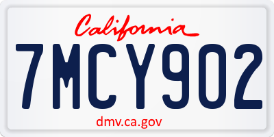 CA license plate 7MCY902