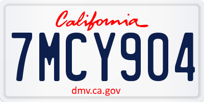 CA license plate 7MCY904