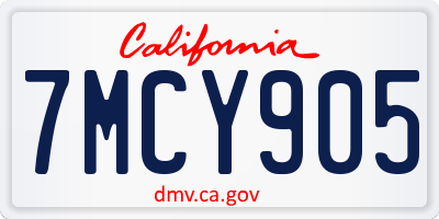 CA license plate 7MCY905