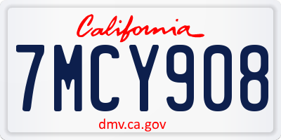 CA license plate 7MCY908